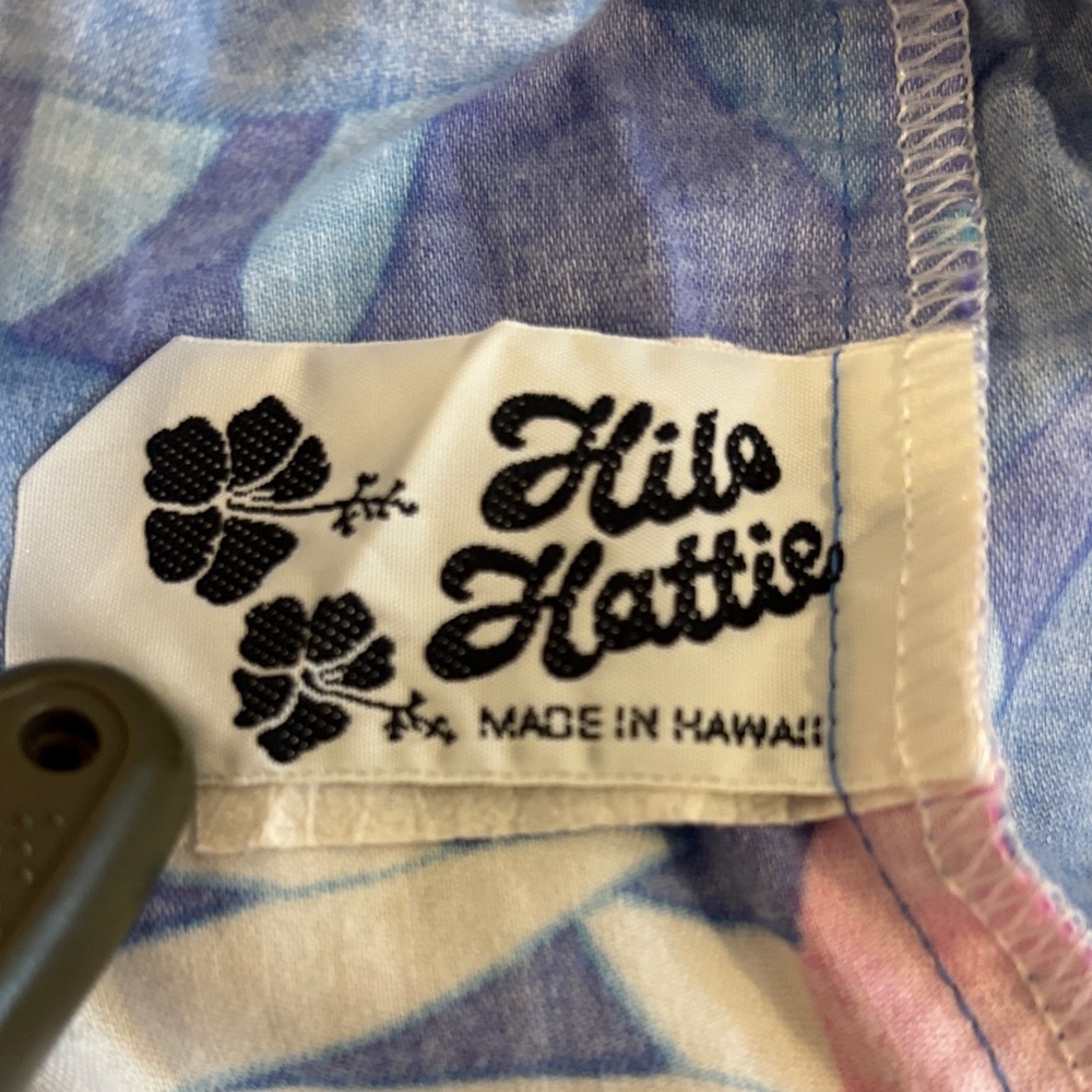 Hilo Hattie Blue Floral Cotton Muumuu Maxi Dress Made in Hawaii Womens Large 688 - Picture 2 of 9